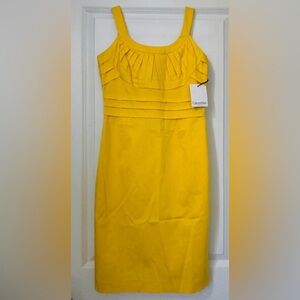 Calvin Klein Sleeveless Yellow Dress Size 4 NWT